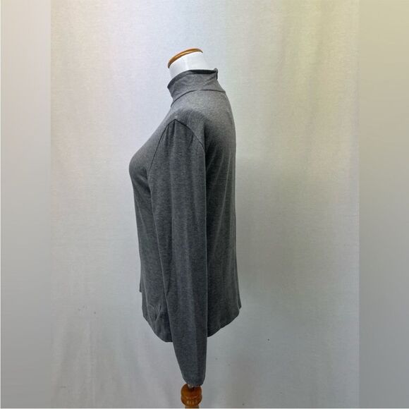 Akris Punto Gray Viscose Long Sleeve Mock Turtleneck Top Sz. 12 - Picture 3 of 10